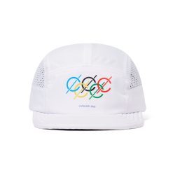 All White Olympic 5 Panel Mesh Cap